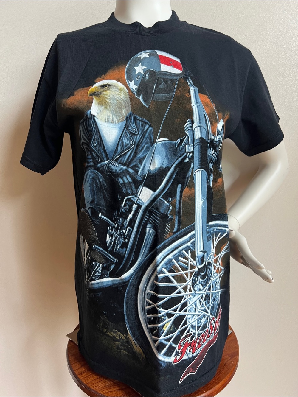 Eagle Motorcycle Graphic Tee Hudson Creek design Freedom - Classic Biker Style